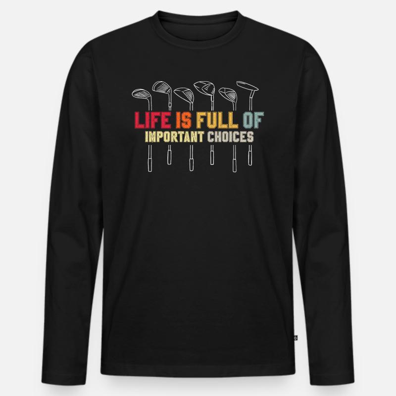 Golf Golfschläger - Männer Premium Bio Langarmshirt - Schwarz