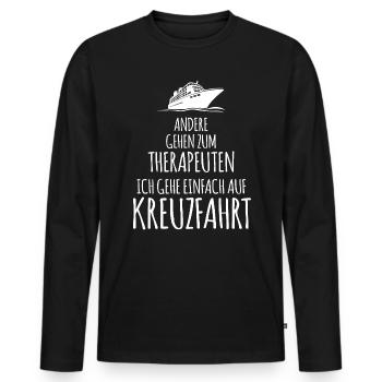 Kreuzfahrt Kreuzfahrtschiff Seereise Meer Geschenk - Männer Premium Bio Langarmshirt - Schwarz - Vorne - Nico (187cm)