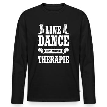 Line Dance Linedance Country Linedancer Geschenk - Männer Premium Bio Langarmshirt - Schwarz - Vorne - Nico (187cm)