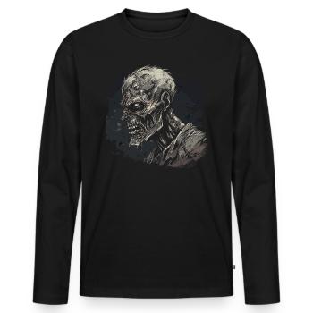 Zombie Halloween Horror Monster - Männer Premium Bio Langarmshirt - Schwarz - Vorne - Nico (187cm)