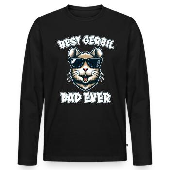 Gerbille disant Gerbil papa Drôle Gerbille Cadeau - T-shirt manches longues Premium bio Homme - noir - Devant - Nico (187cm)