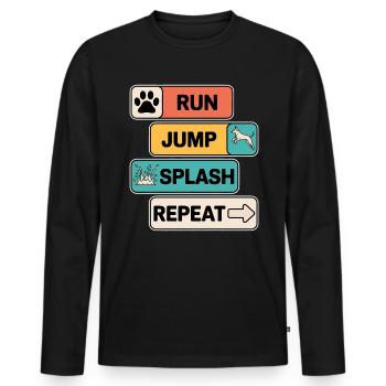 Dock Diving Spruch Dog Diving Dock Diving Geschenk - Männer Premium Bio Langarmshirt - Schwarz - Vorne - Nico (187cm)