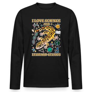 Leopard Gecko Saying Student Leopard Gecko Gift - Men's Premium Organic Long Sleeve Shirt - black - Front - Nico (187cm)