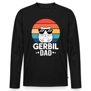 Gerbille disant Gerbil papa Drôle Gerbille Cadeau - T-shirt manches longues Premium bio Homme - noir - Devant - Nico (187cm)