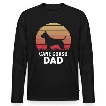 Cane Corso Italiano Papa Papa Cane Corso Cadeau - T-shirt manches longues Premium bio Homme - noir - Devant - Nico (187cm)