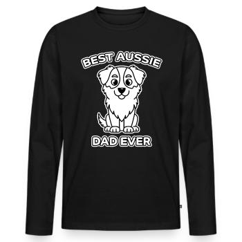 Australian Shepherd Dad Funny Aussie Gift - Men's Premium Organic Long Sleeve Shirt - black - Front - Nico (187cm)