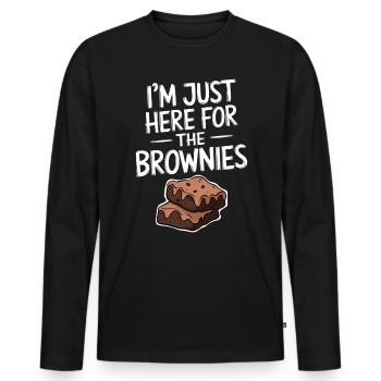 Brownies Saying Pastry Funny Brownie Gift - Men's Premium Organic Long Sleeve Shirt - black - Front - Nico (187cm)