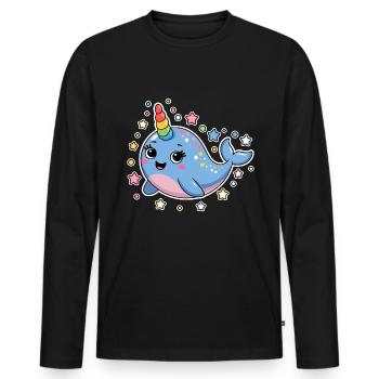 Narwal Spruch Narwale Lustiges Narwal Geschenk - Männer Premium Bio Langarmshirt - Schwarz - Vorne - Nico (187cm)