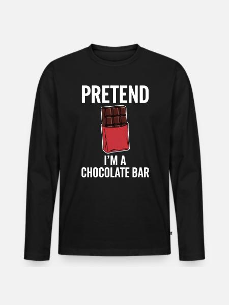 Chocolate Saying Funny Chocolate Gift - Men's Premium Organic Long Sleeve Shirt - black