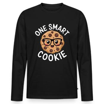 Cookie Saying Chocolate Cookies Funny Cookie Gift - Men's Premium Organic Long Sleeve Shirt - black - Front - Nico (187cm)