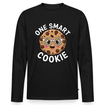 Cookies Saying Chocolate Cookies Funny Cookie Gift - Men's Premium Organic Long Sleeve Shirt - black - Front - Nico (187cm)