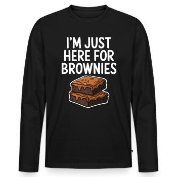 Brownies Saying Pastry Funny Brownie Gift - Men's Premium Organic Long Sleeve Shirt - black - Front - Nico (187cm)