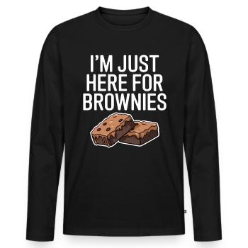 Brownies Saying Pastry Funny Brownie Gift - Men's Premium Organic Long Sleeve Shirt - black - Front - Nico (187cm)