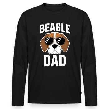 Beagle Dad Dog Father Funny Beagle Gift - Men's Premium Organic Long Sleeve Shirt - black - Front - Nico (187cm)