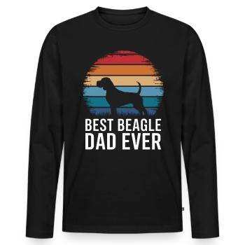 Beagle Dad Dog Father Funny Beagle Gift - Men's Premium Organic Long Sleeve Shirt - black - Front - Nico (187cm)