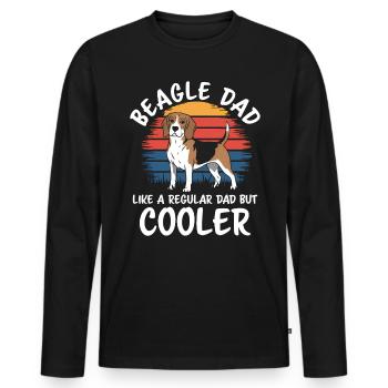 Beagle Dad Dog Father Funny Beagle Gift - Men's Premium Organic Long Sleeve Shirt - black - Front - Nico (187cm)