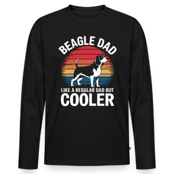 Beagle Dad Dog Father Funny Beagle Gift - Men's Premium Organic Long Sleeve Shirt - black - Front - Nico (187cm)