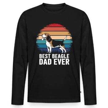 Beagle Dad Dog Father Funny Beagle Gift - Men's Premium Organic Long Sleeve Shirt - black - Front - Nico (187cm)