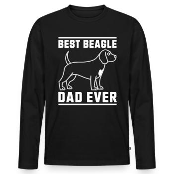 Beagle Dad Dog Father Funny Beagle Gift - Men's Premium Organic Long Sleeve Shirt - black - Front - Nico (187cm)
