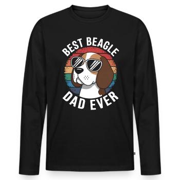 Beagle Dad Dog Father Funny Beagle Gift - Men's Premium Organic Long Sleeve Shirt - black - Front - Nico (187cm)