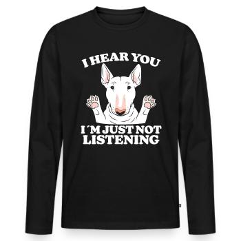 Bull Terrier Dire Drôle Bull Terrier Cadeau - T-shirt manches longues Premium bio Homme - noir - Devant - Nico (187cm)