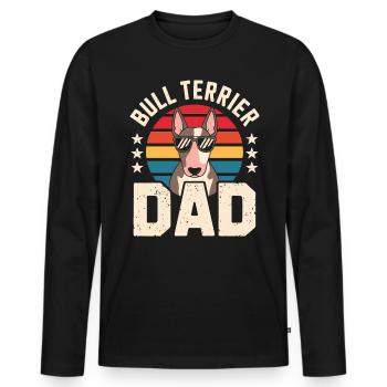 Bull Terrier Saying Funny Bull Terrier Gift - Men's Premium Organic Long Sleeve Shirt - black - Front - Nico (187cm)