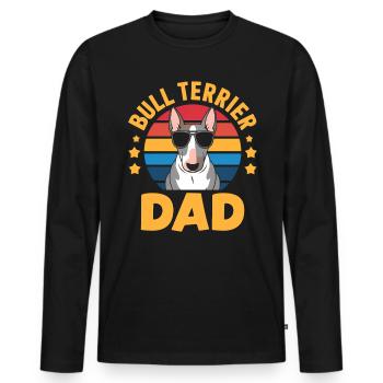 Bull Terrier Saying Funny Bull Terrier Gift - Men's Premium Organic Long Sleeve Shirt - black - Front - Nico (187cm)