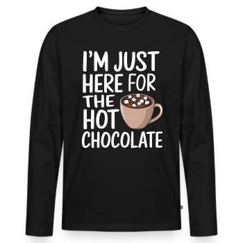 Cocoa Saying Hot Chocolate Fun Cocoa Gift - Men's Premium Organic Long Sleeve Shirt - black - Front - Nico (187cm)