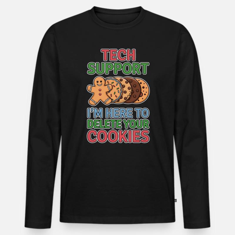 Cookies Spruch Lustig Weihnachtsplätzchen Geschenk - Männer Premium Bio Langarmshirt - Schwarz
