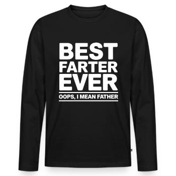 Pet Dire Péter Papa Chiots Drôle Pet Cadeau - T-shirt manches longues Premium bio Homme - noir - Devant - Nico (187cm)
