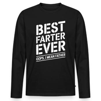 Pet Dire Péter Papa Chiots Drôle Pet Cadeau - T-shirt manches longues Premium bio Homme - noir - Devant - Nico (187cm)
