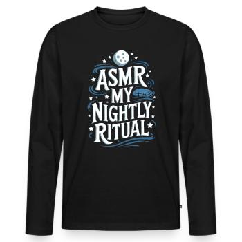 ASMR Saying Triggers Tingles Funny ASMR Gift - Men's Premium Organic Long Sleeve Shirt - black - Front - Nico (187cm)