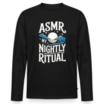 ASMR Saying Triggers Tingles Funny ASMR Gift - Men's Premium Organic Long Sleeve Shirt - black - Front - Nico (187cm)