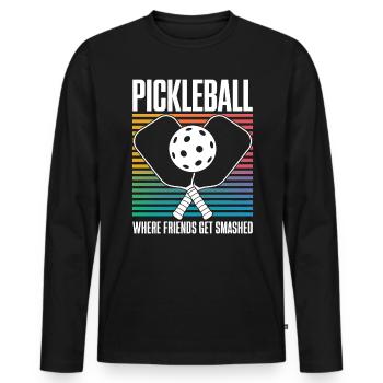 Pickleball Spruch Lustiges Pickleball Geschenk - Männer Premium Bio Langarmshirt - Schwarz - Vorne - Nico (187cm)