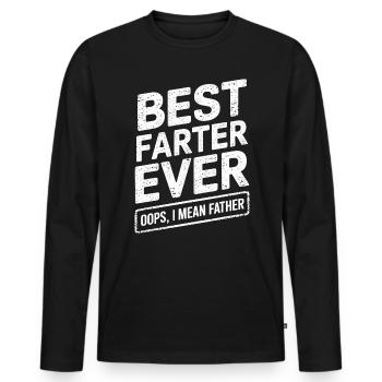 Pet Dire Péter Papa Chiots Drôle Pet Cadeau - T-shirt manches longues Premium bio Homme - noir - Devant - Nico (187cm)