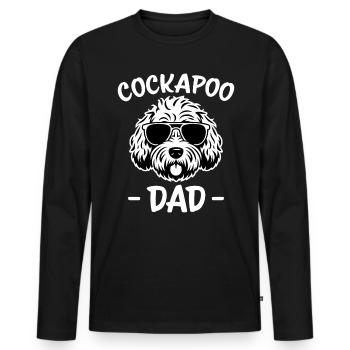 Cockapoo disant papa drôle Cockapoo cadeau - T-shirt manches longues Premium bio Homme - noir - Devant - Nico (187cm)