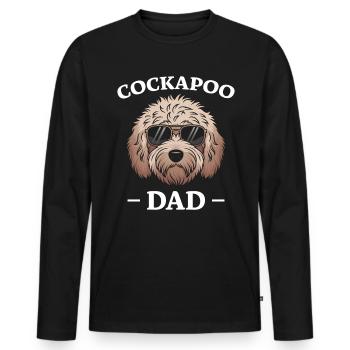 Cockapoo disant papa drôle Cockapoo cadeau - T-shirt manches longues Premium bio Homme - noir - Devant - Nico (187cm)