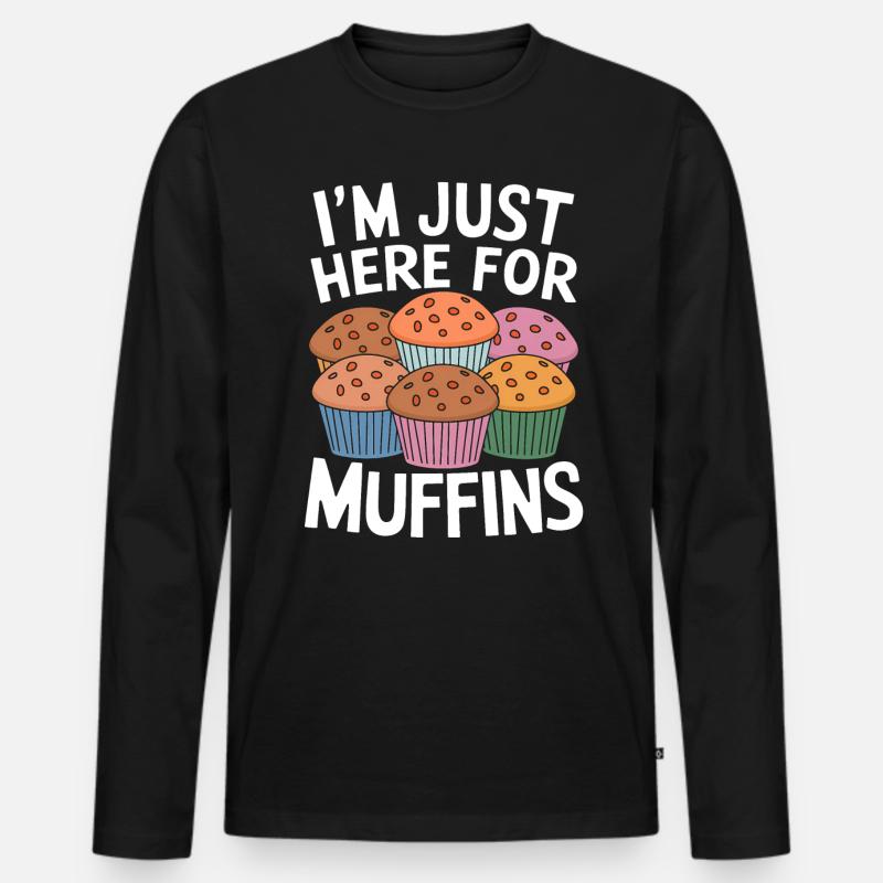Muffin Spruch Muffins Lustiges Muffins Geschenk - Männer Premium Bio Langarmshirt - Schwarz