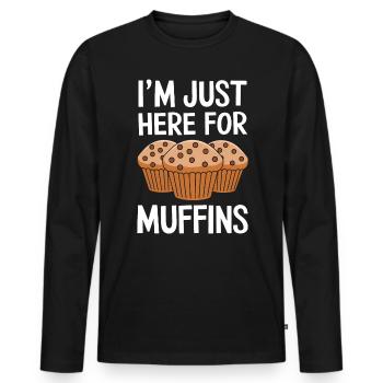 Muffin Saying Muffins Funny Muffins Gift - Men's Premium Organic Long Sleeve Shirt - black - Front - Nico (187cm)