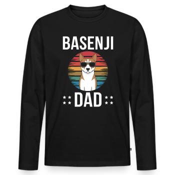 Basenji Spruch Papa Hund Lustiges Basenji Geschenk - Männer Premium Bio Langarmshirt - Schwarz - Vorne - Nico (187cm)