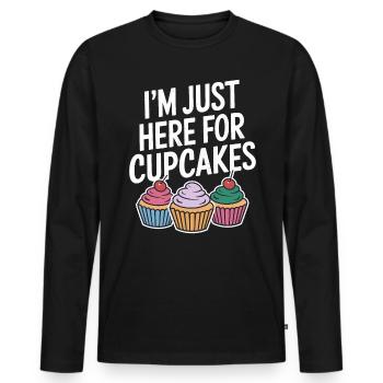 Cupcake Dire Cupcakes Drôle Cupcake Cadeau - T-shirt manches longues Premium bio Homme - noir - Devant - Nico (187cm)