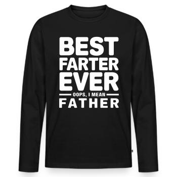 Pet Dire Péter Papa Chiots Drôle Pet Cadeau - T-shirt manches longues Premium bio Homme - noir - Devant - Nico (187cm)