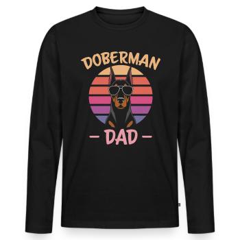 Dobermann Spruch Papa Lustiges Dobermann Geschenk - Männer Premium Bio Langarmshirt - Schwarz - Vorne - Nico (187cm)