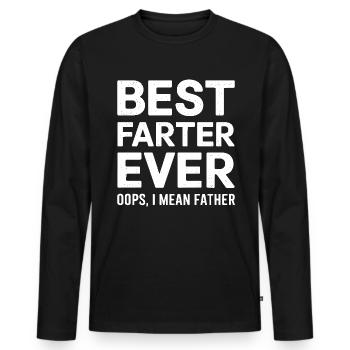 Pet Dire Péter Papa Chiots Drôle Pet Cadeau - T-shirt manches longues Premium bio Homme - noir - Devant - Nico (187cm)