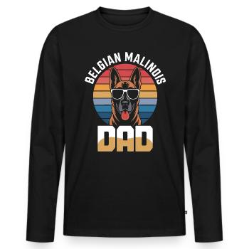 Belgian Shepherd Saying Malinois Gift - Men's Premium Organic Long Sleeve Shirt - black - Front - Nico (187cm)