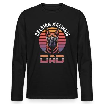 Belgian Shepherd Saying Malinois Gift - Men's Premium Organic Long Sleeve Shirt - black - Front - Nico (187cm)