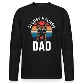 Belgian Shepherd Saying Malinois Gift - Men's Premium Organic Long Sleeve Shirt - black - Front - Nico (187cm)