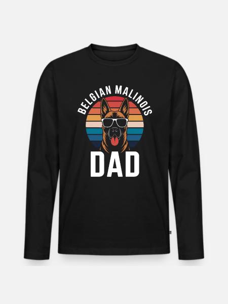 Belgian Shepherd Saying Malinois Gift - Men's Premium Organic Long Sleeve Shirt - black