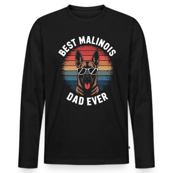 Belgian Shepherd Saying Malinois Gift - Men's Premium Organic Long Sleeve Shirt - black - Front - Nico (187cm)