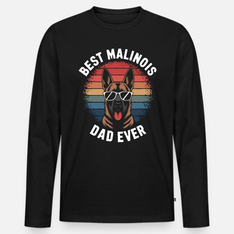 Belgischer Schäferhund Spruch Malinois Geschenk - Männer Premium Bio Langarmshirt - Schwarz